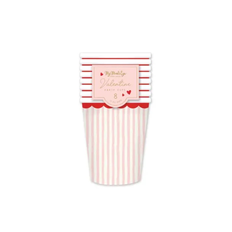 Pink Stripe Paper Cup