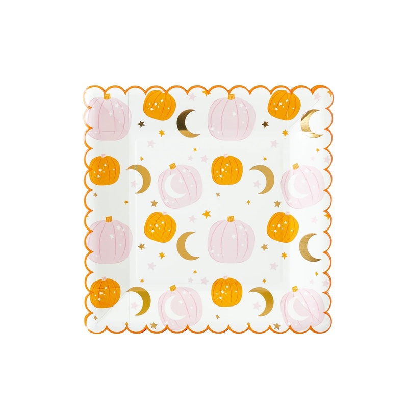 Pumpkins & Stars Scalloped Plates