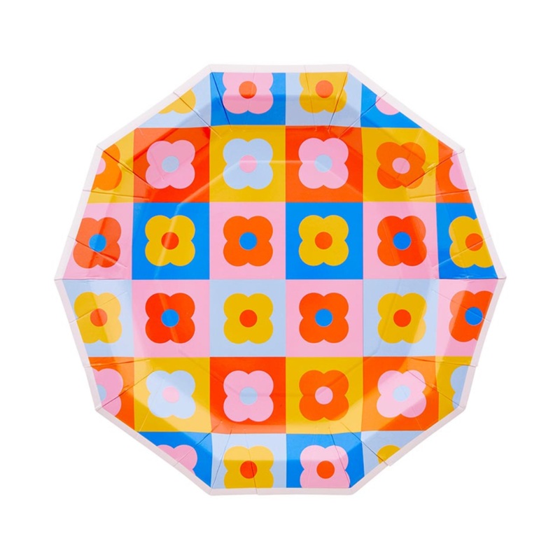 Retro Flower Dinner Plates