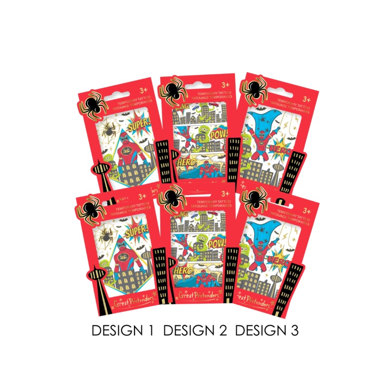 Spider Superhero Temporary Tattoos