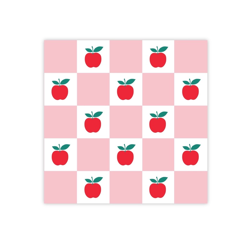 Apple & Pink Checker Large Napkins