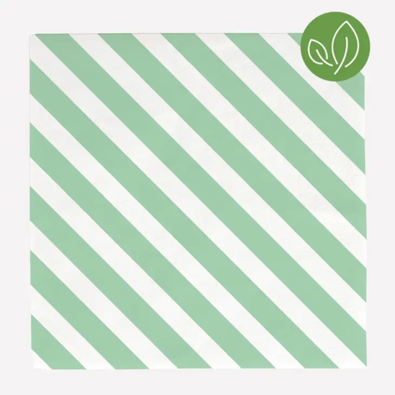 Aqua Stripe Paper Napkins