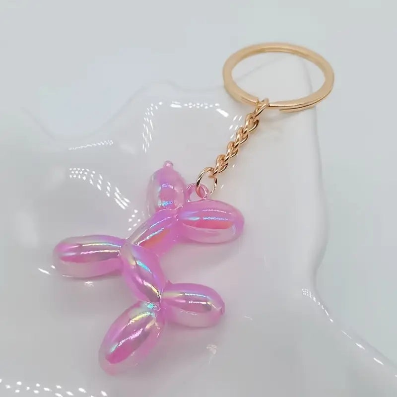 BALLOON DOG KEYCHAIN - IRIDESCENT PURPLE