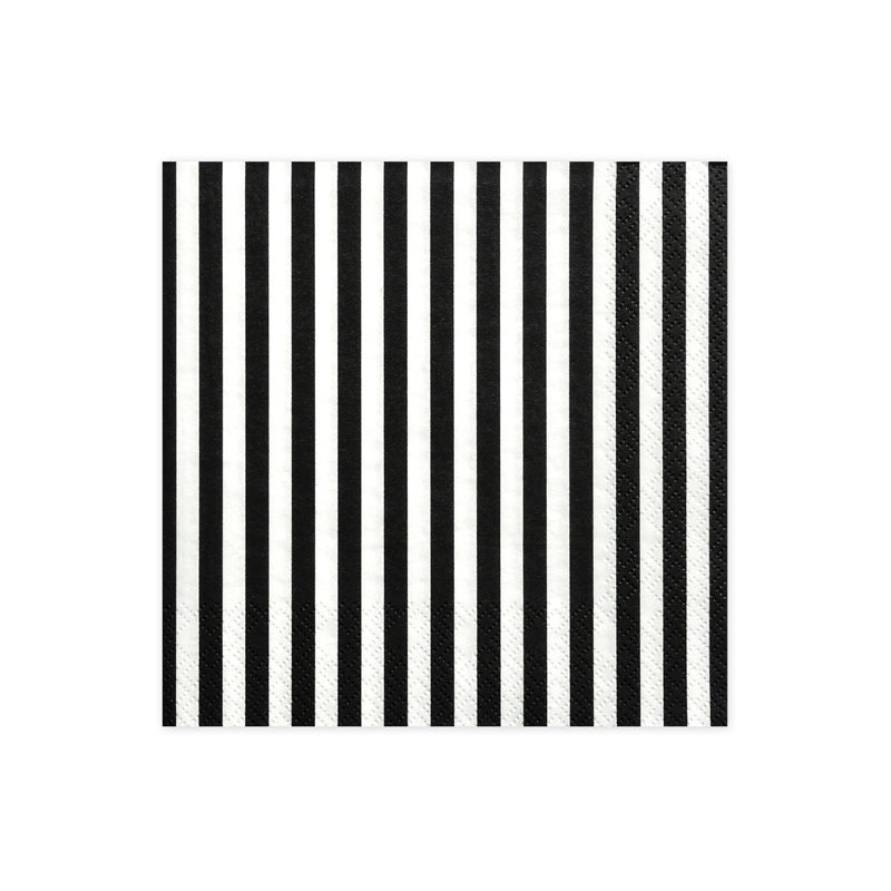 Black and White Striped Paper Napkins