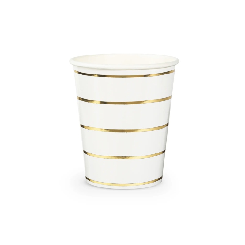 Frenchie Striped Cups - Metallic Gold