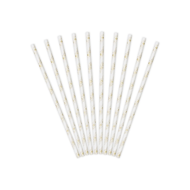 GOLD DAISY PAPER STRAWS