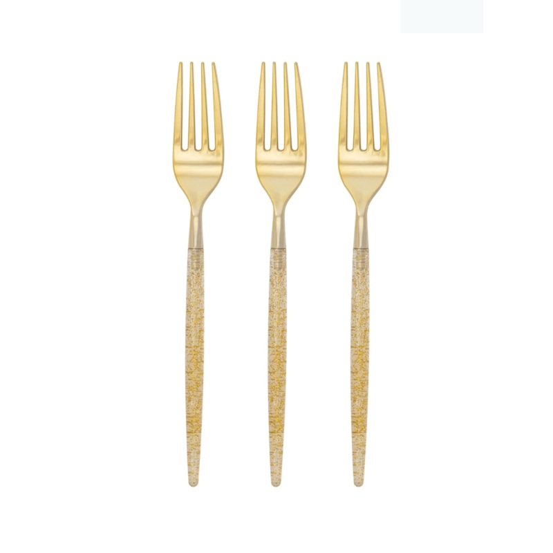 Gold Glitter Forks
