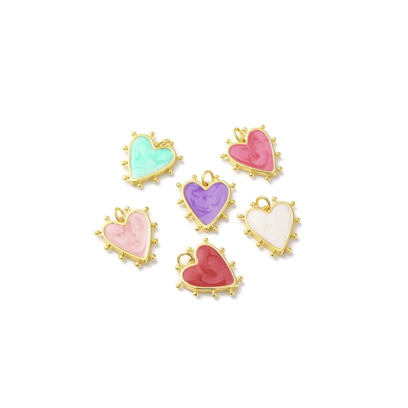 Gold Studded Heart Charm w/ Clasp