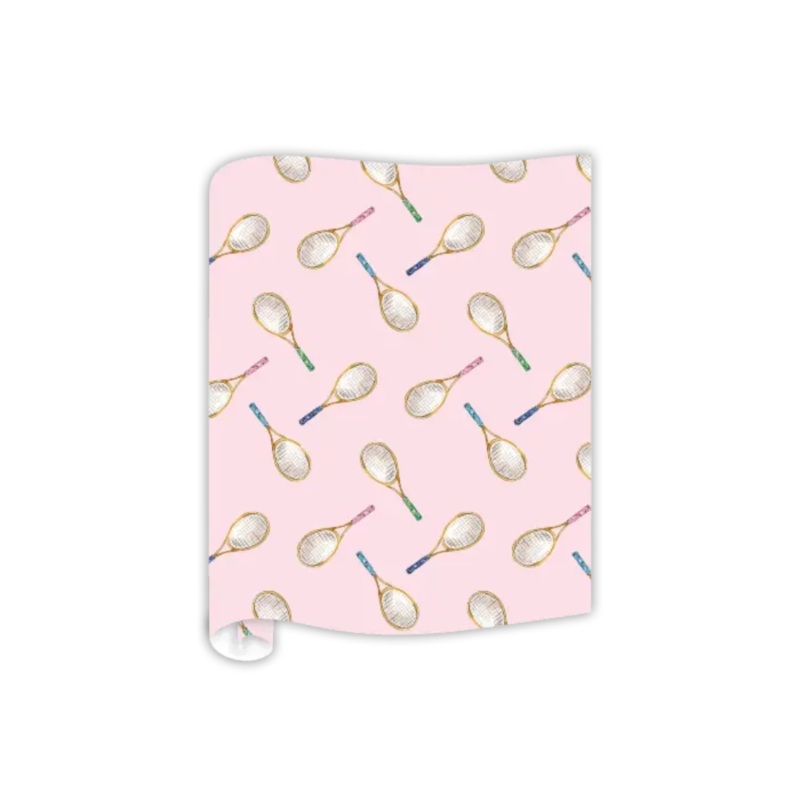 Hand Painted Tennis Racket Pattern Table Runner