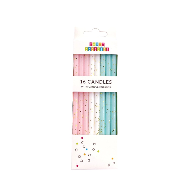 Pastel Gold Glitter Candle Set