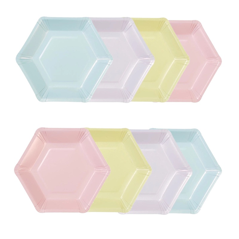 Pastel Hexagonal Shaped Large Plates