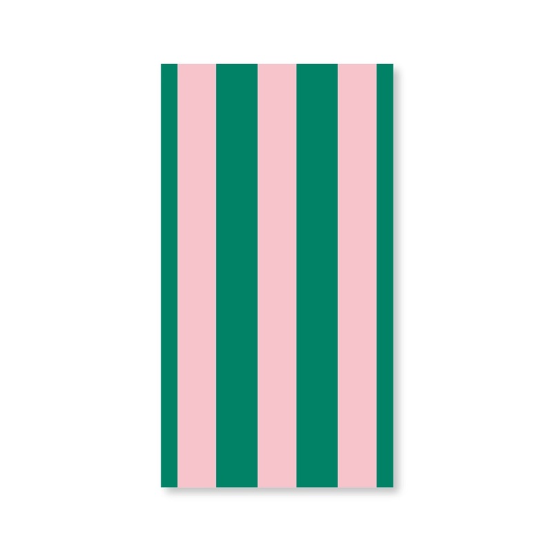 Pink & Green Cabana Stripe Dinner Napkins