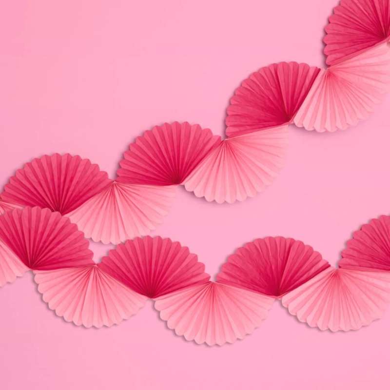 Pink Paper Fan Garland