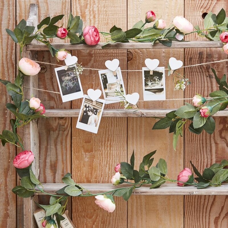 Rustic Pink Flower Garland
