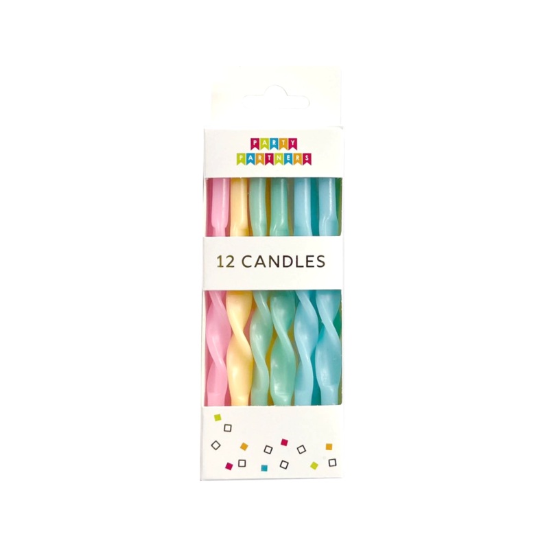 Twisted Pastel Rainbow Candle Set