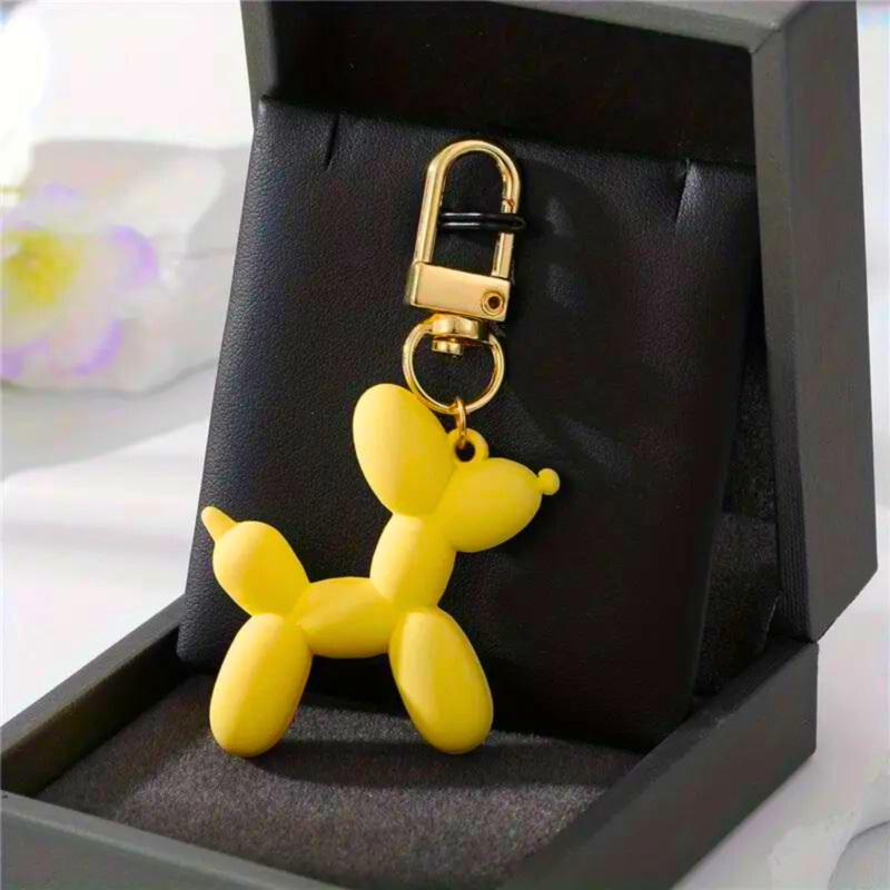 BALLOON DOG KEYCHAIN - BRIGHT YELLOW