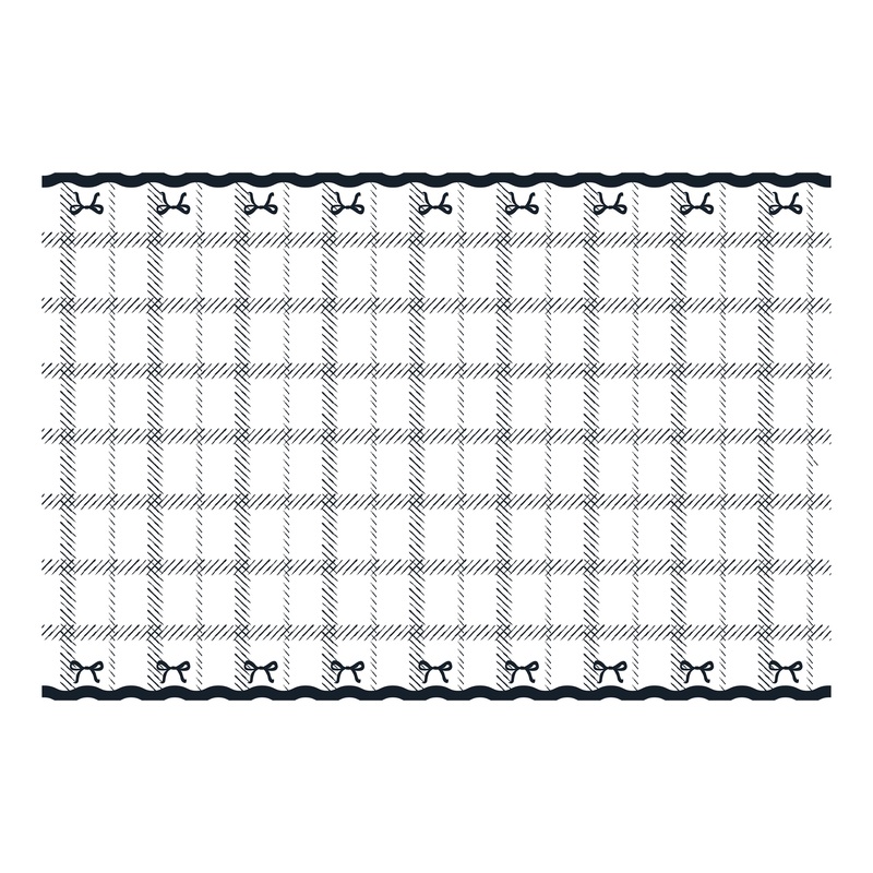 BLACK AND WHITE BOWS DISPOSABLE TABLECLOTH