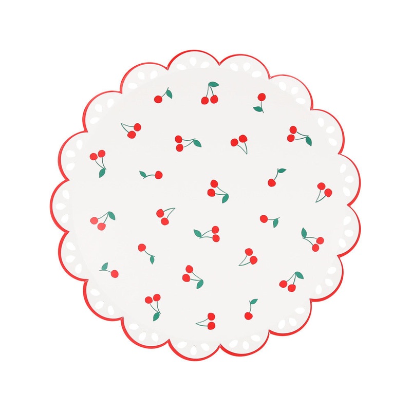 CHERRY PATTERN SIDE PLATES BY MERI MERI