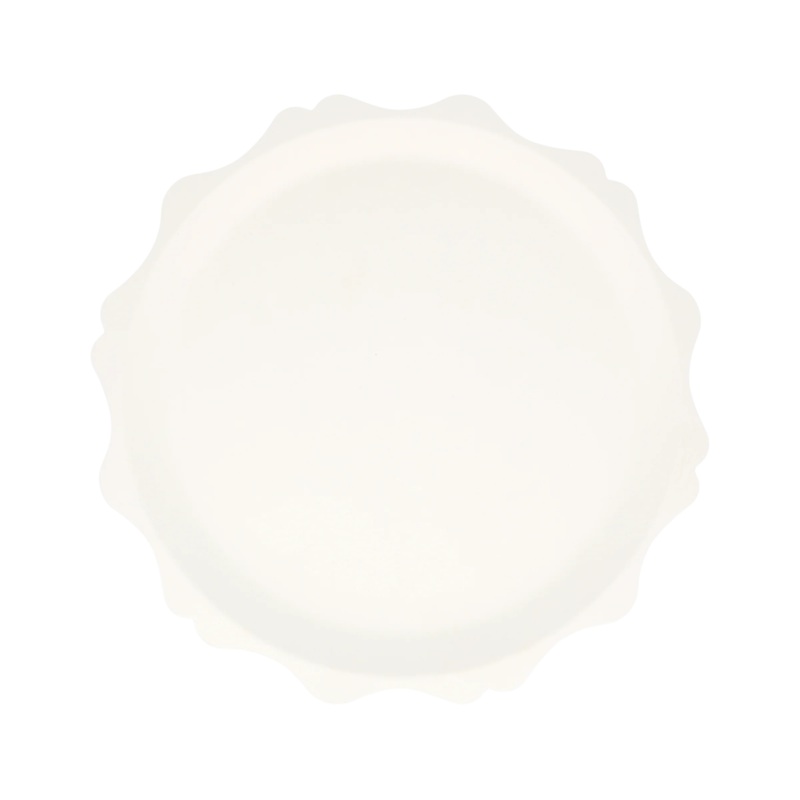 CREAM DECORATIVE EDGE COMPOSTABLE SIDE PLATES BY MERI MERI