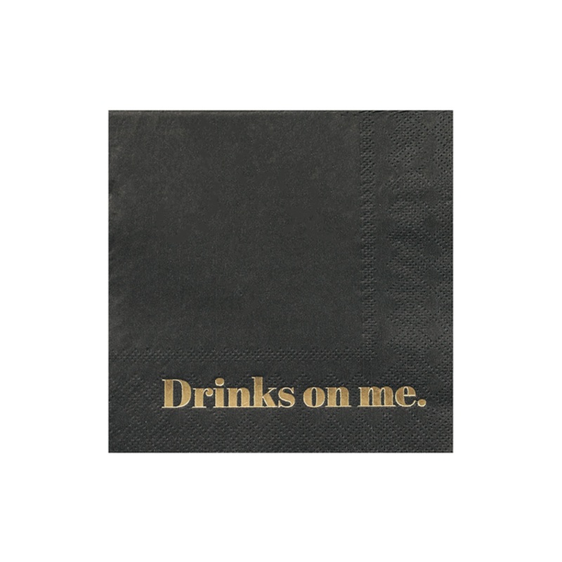 DRINKS ON ME WITTY COCKTAIL NAPKINS