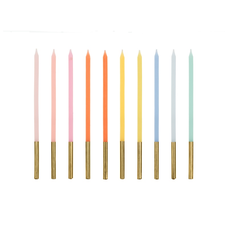 GOLD DIPPED COLOURFUL BIRTHDAY CANDLES