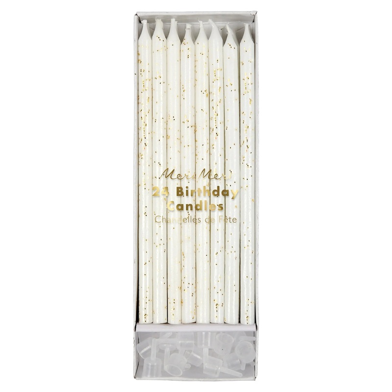 GOLD GLITTER CANDLES BY MERI MERI