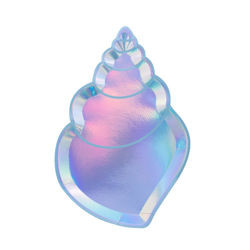 HOLOGRAPHIC SEASHELL PAPER PLATES