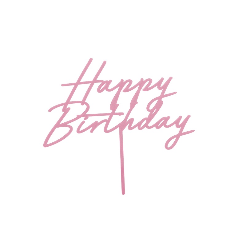 MATTE LIGHT PINK ACRYLIC 'HAPPY BIRTHDAY' TOPPER