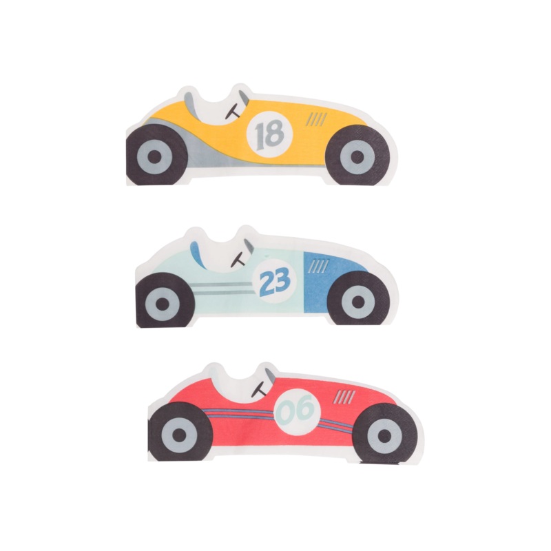 MILES PER HOUR - RACE CAR SHAPED NAPKINS