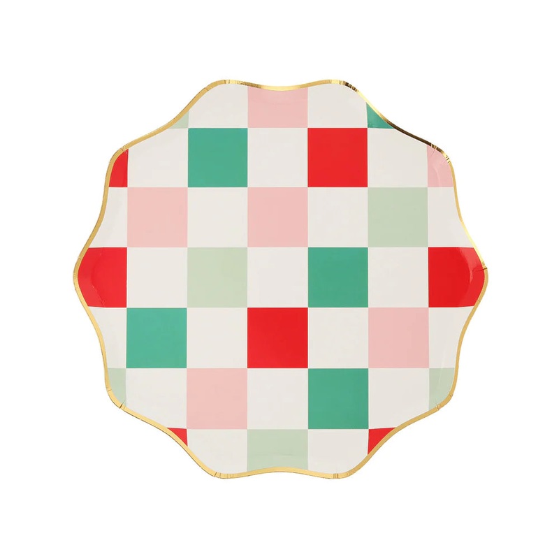 PINK + RED + GREEN CHECKERED SIDE PLATES BY MERI MERI
