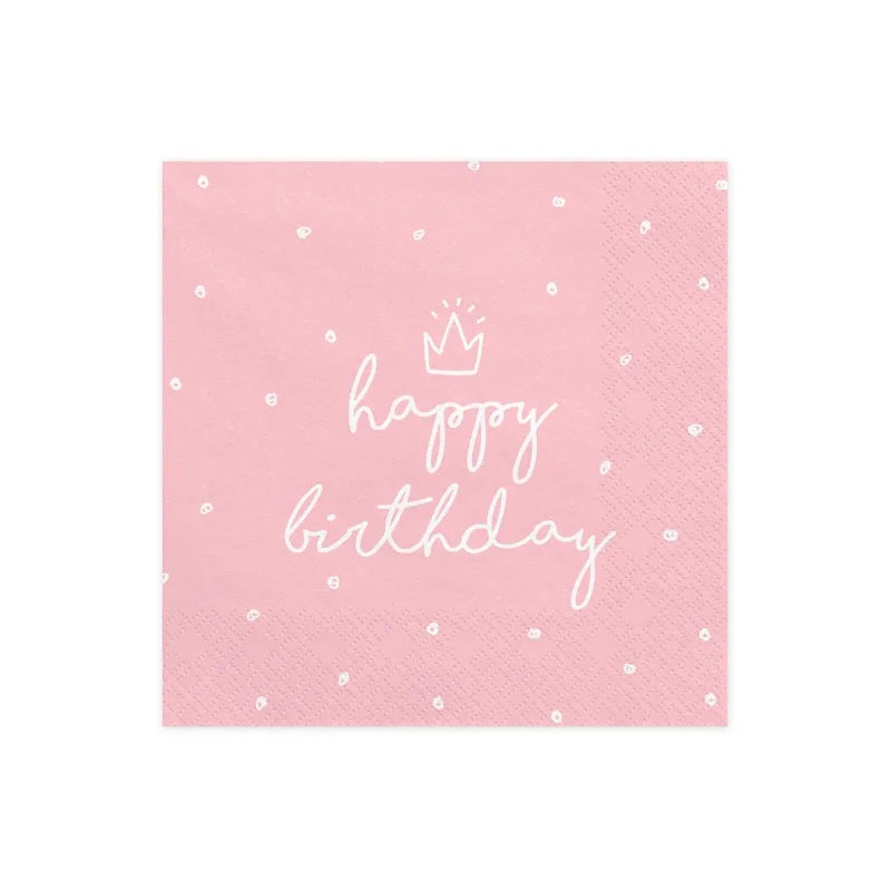 PINK & WHITE HAPPY BIRTHDAY NAPKINS