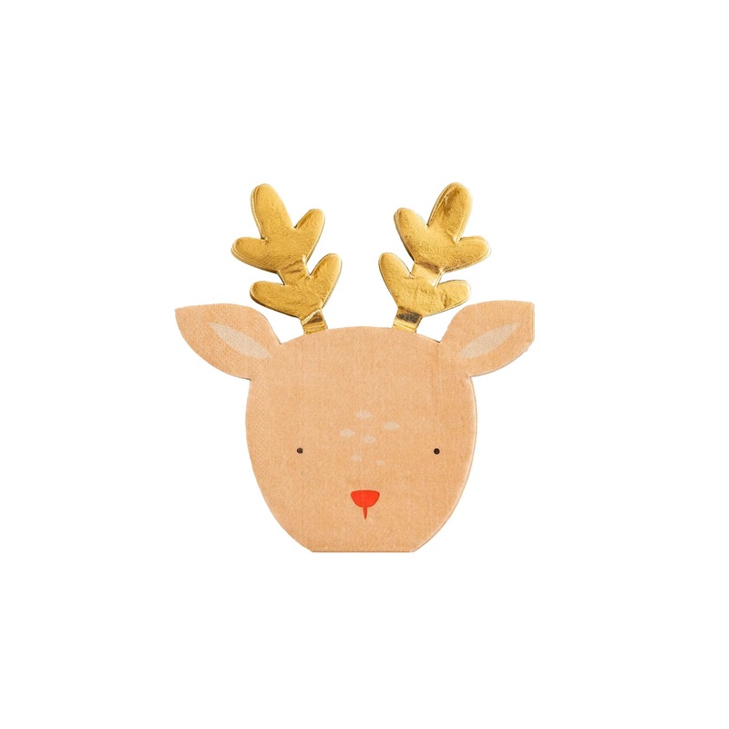 RUDOLPH REINDEER SHAPED NAPKINS