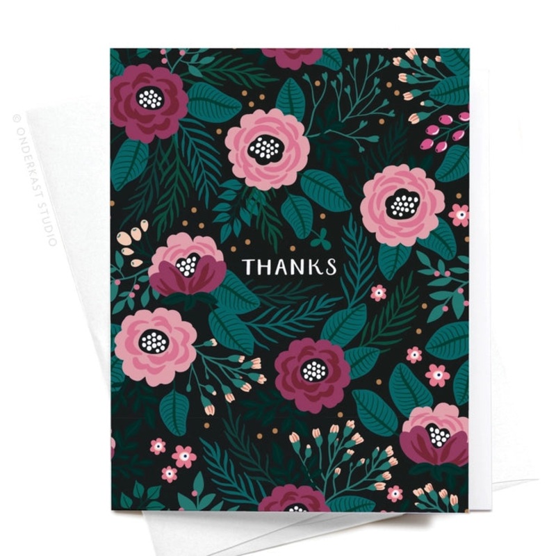 THANKS FLORAL GREETING CARD