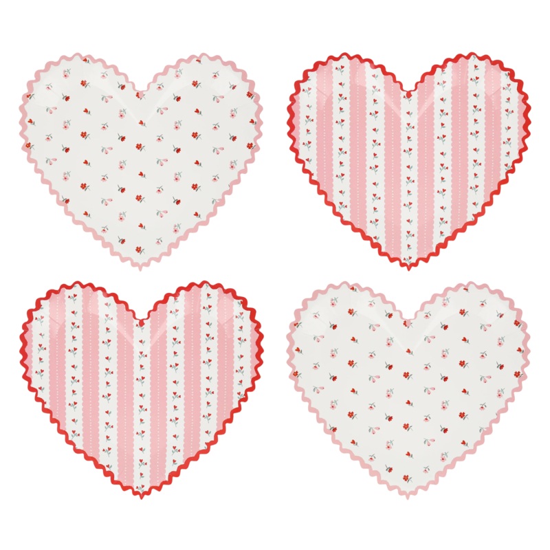 VINTAGE ROSE HEART PLATES BY MERI MERI