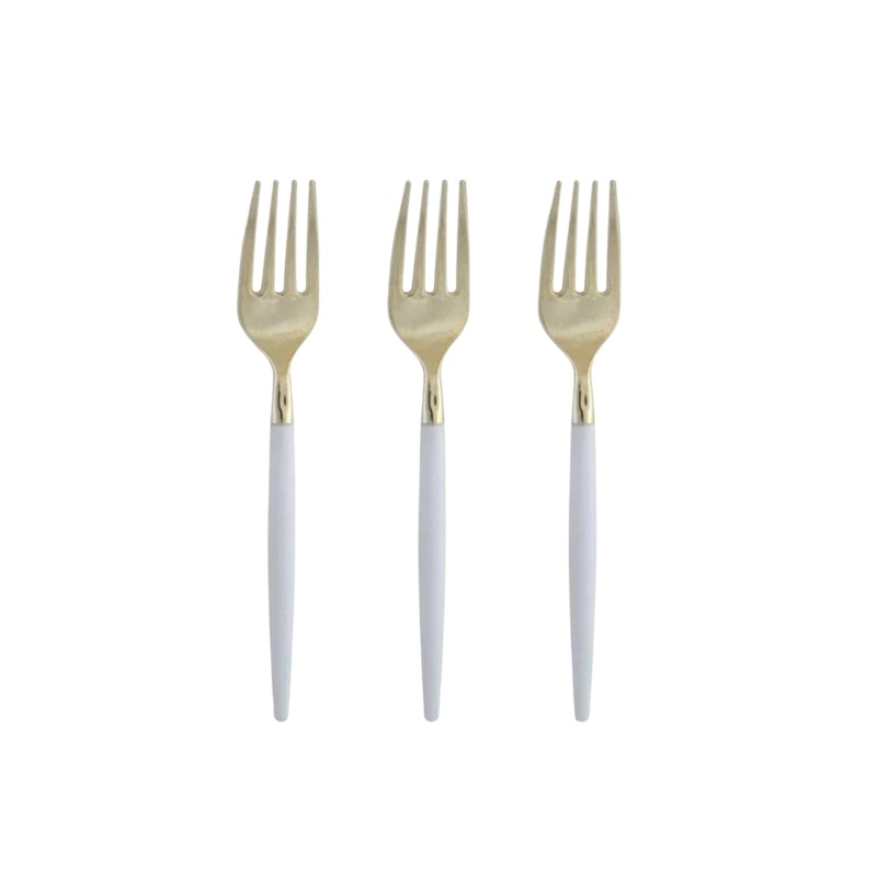 CLEAR & GOLD REUSABLE MINI FORKS