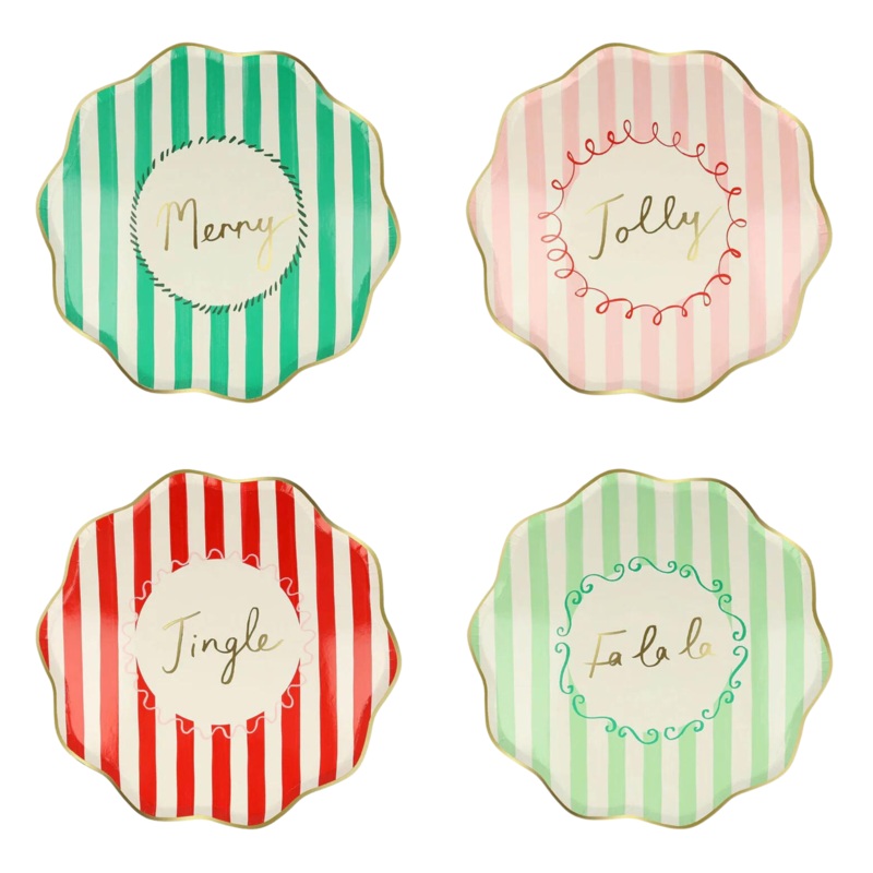 FESTIVE STRIPED SIDE PLATES BY MERI MERI