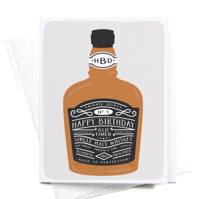 HAPPY BIRTHDAY WHISKEY BOTTLE GREETING CARD
