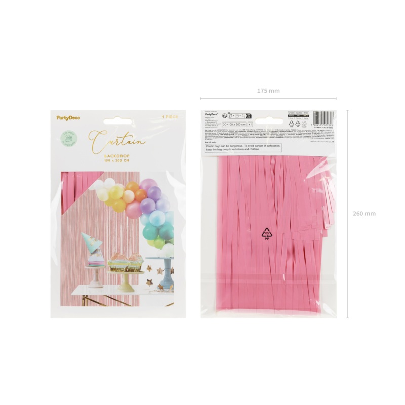 LIGHT PINK FRINGE CURTAIN BACKDROP 3 x 6.5 FT