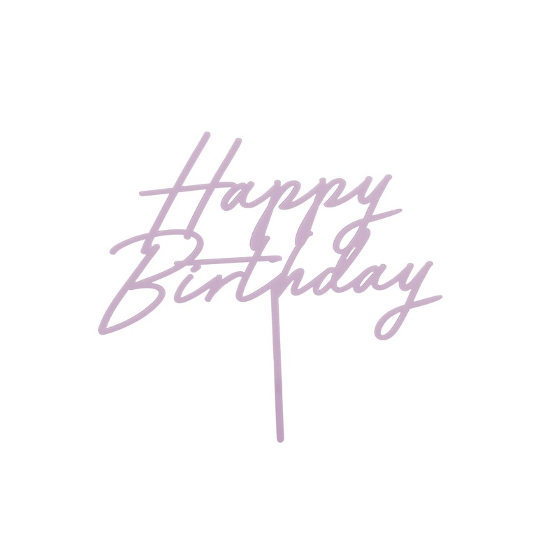 MATTE LILAC ACRYLIC 'HAPPY BIRTHDAY' TOPPER