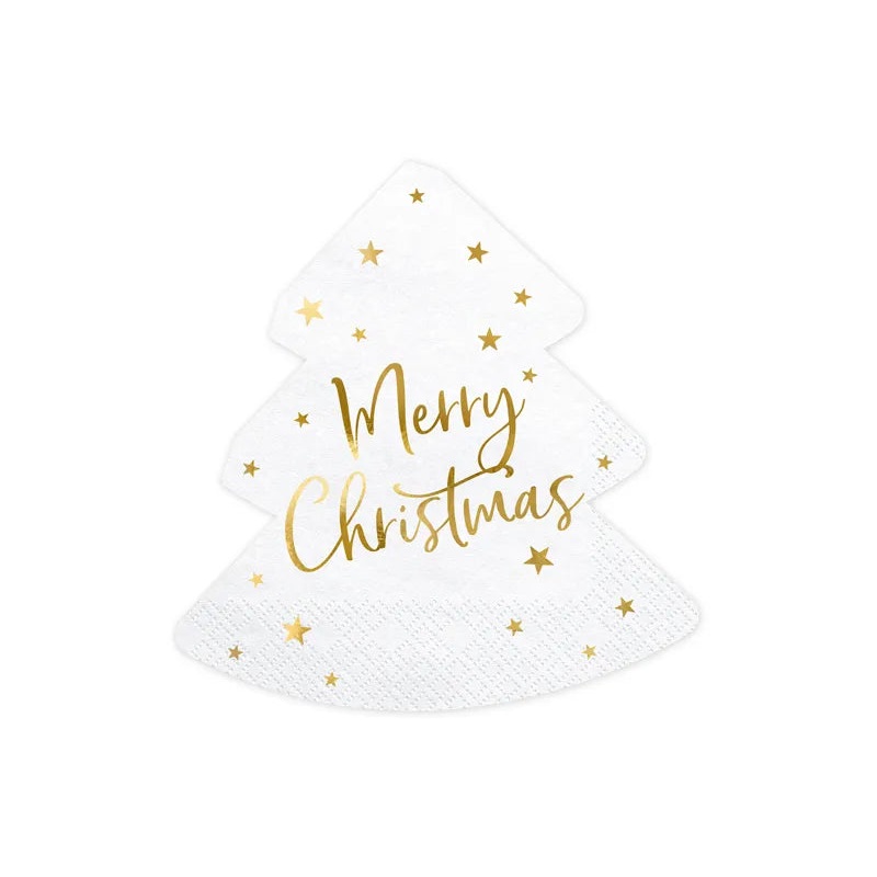 MERRY CHRISTMAS TREE NAPKINS