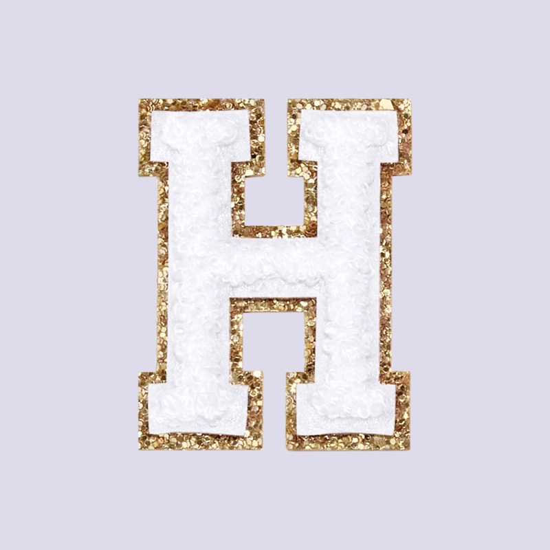MINI CHENILLE VARSITY LETTER PATCH - WHITE