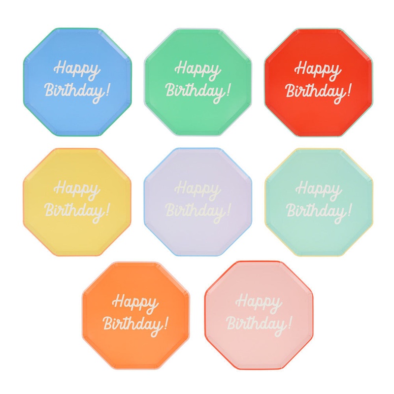 MIXED HAPPY BIRTHDAY SIDE PLATES BY MERI MERI