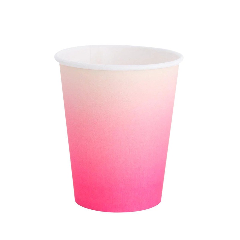 OH HAPPY DAY NEON ROSE OMBRE PAPER CUPS