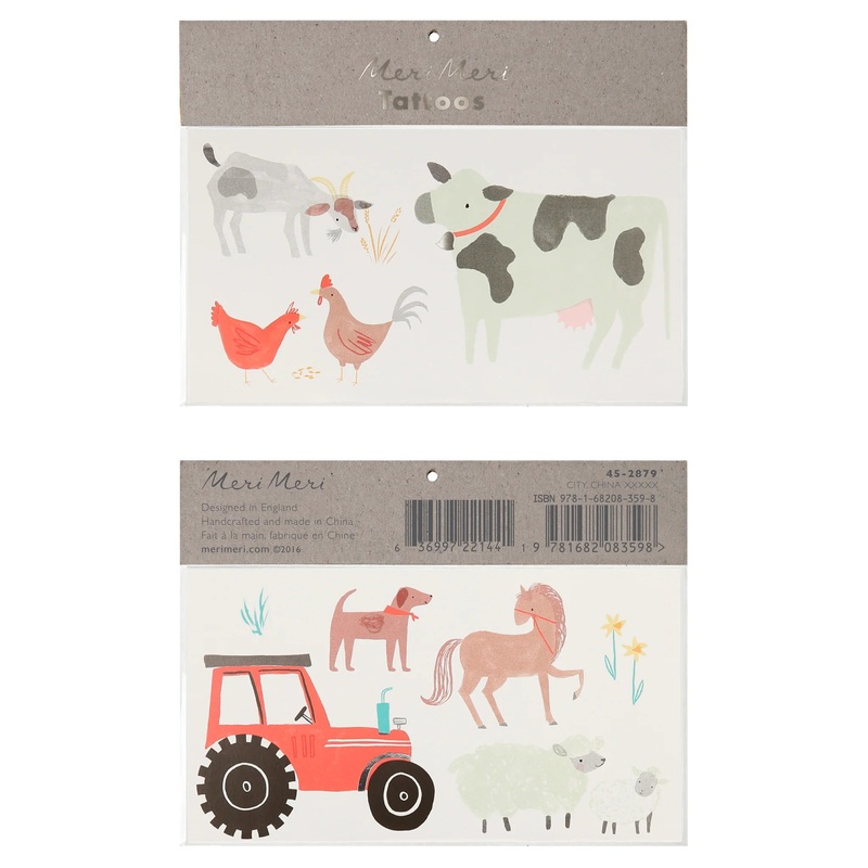 ON THE FARM LARGE TATTOOS BY MERI MERI