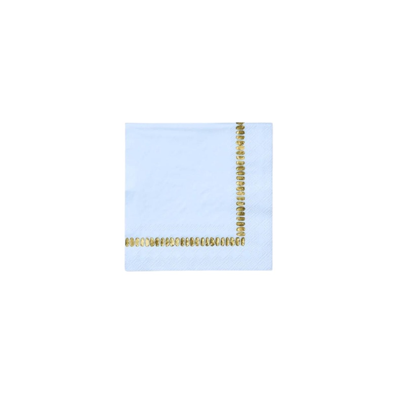 PALE BLUE BRUSHSTROKE COCKTAIL NAPKINS