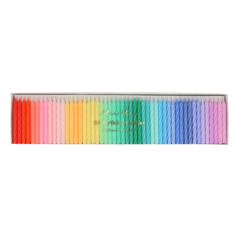 RAINBOW TWISTED MINI CANDLES BY MERI MERI