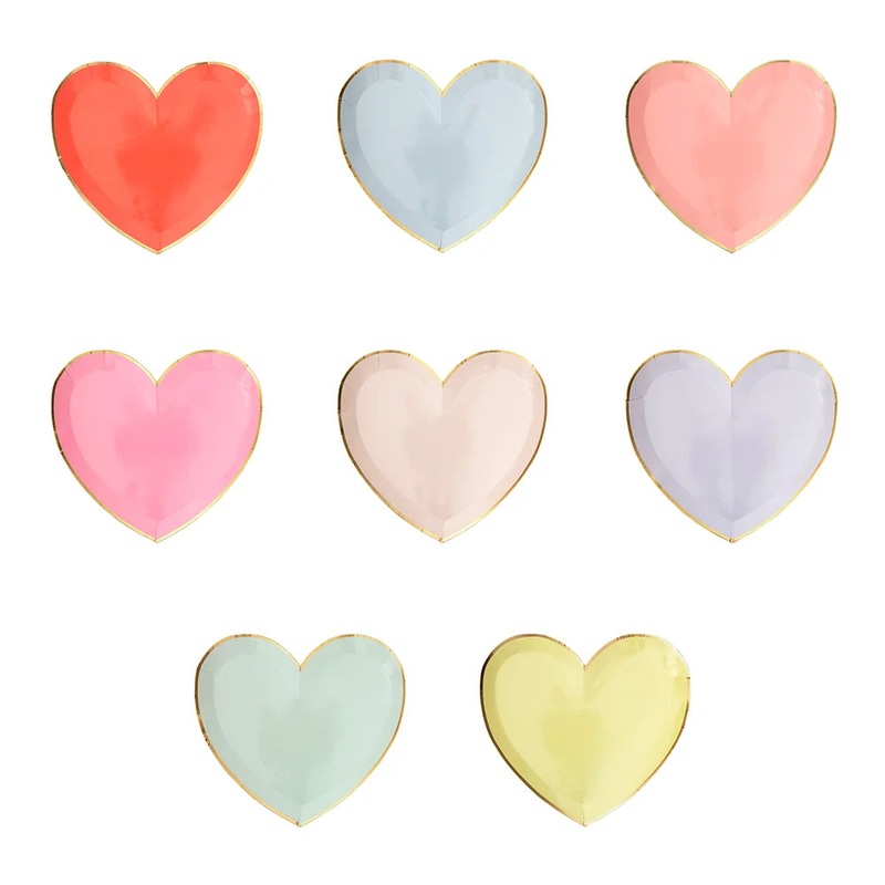 SMALL MIXED PASTEL HEART SHAPED PLATES BY MERI MERI