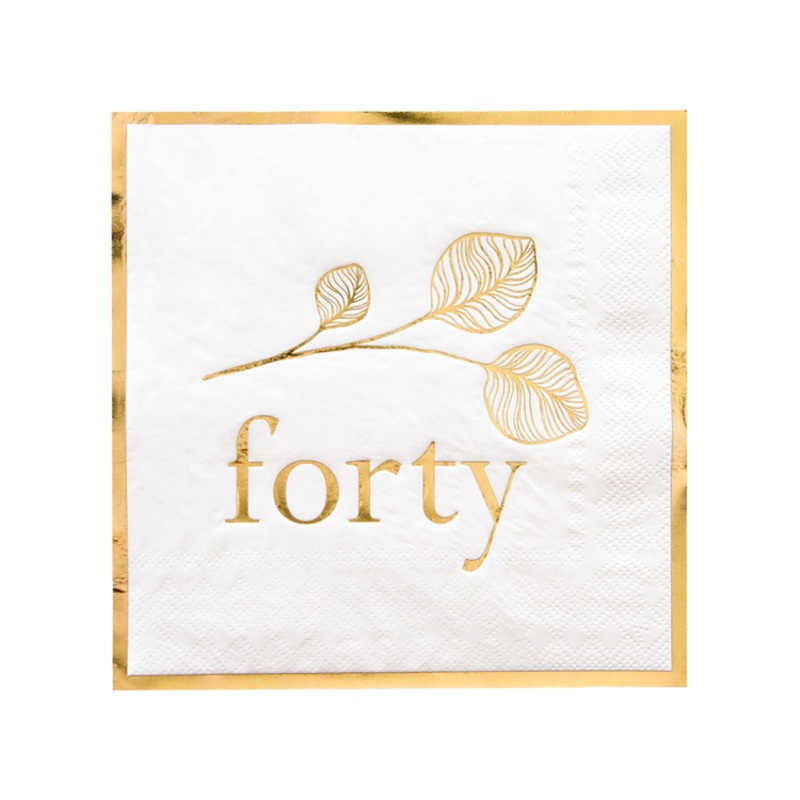 WHITE FORTY NAPKINS