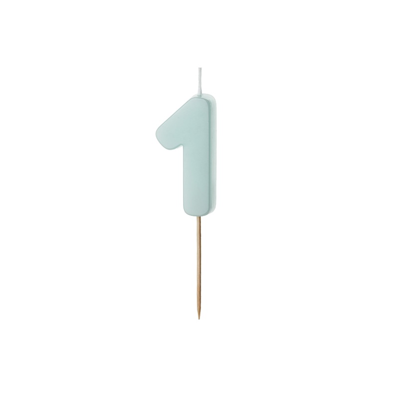 BABY BLUE NUMBER 1 BIRTHDAY CANDLE