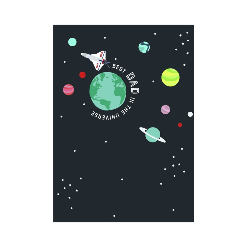 BEST DAD IN THE UNIVERSE GREETING CARDS